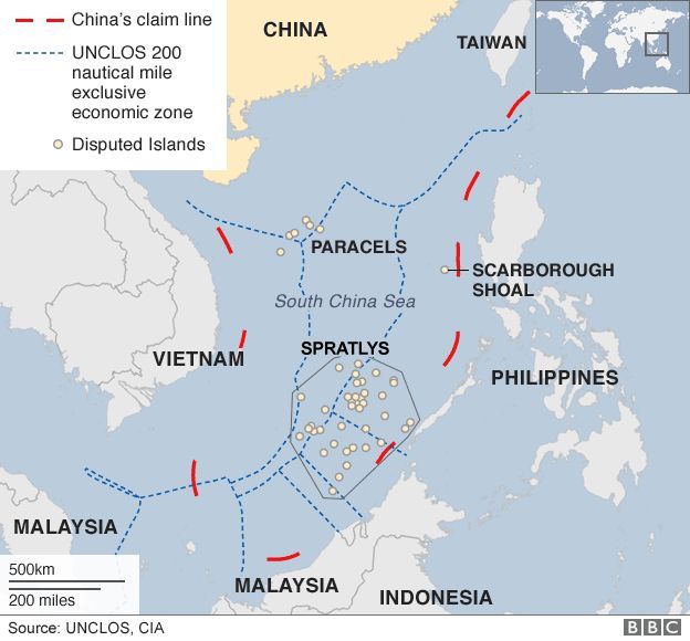 'The South China Sea, which is disputed by several countries.' (Photo: the documentary of UNCLOS).