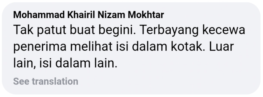 netizen comment on Facebook