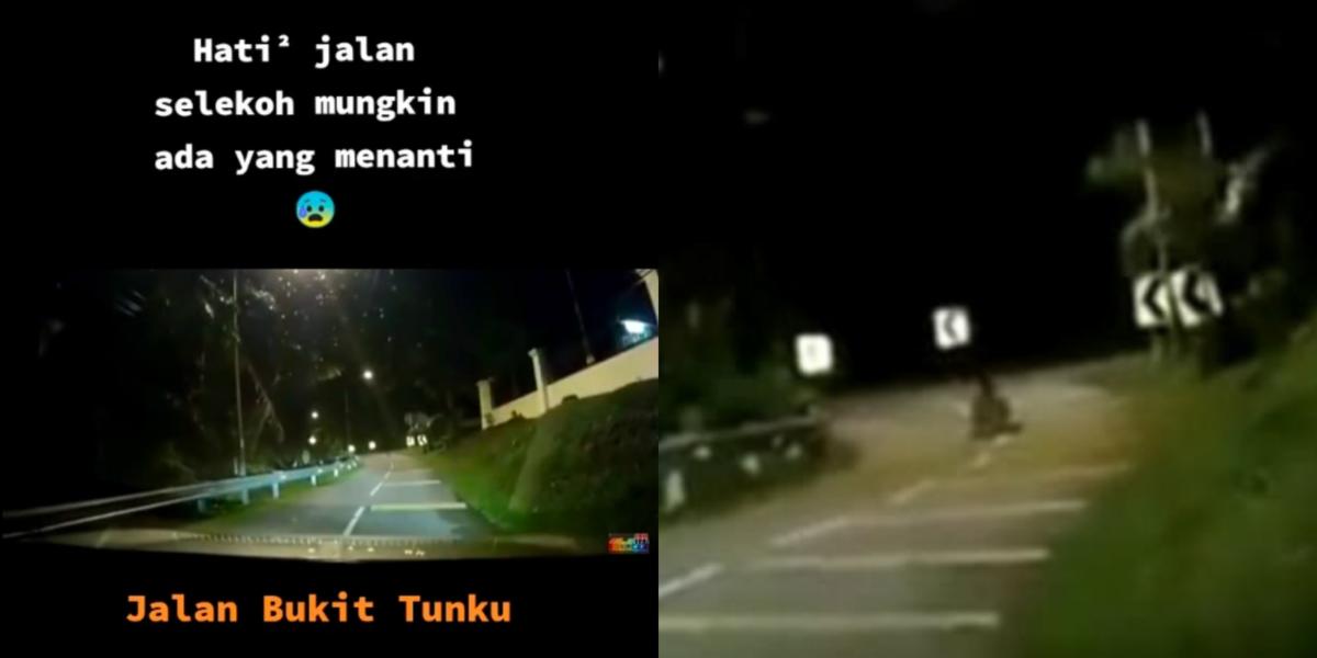 A screengrab from a viral video in 2017. Aswan Yap, uploaded a video from his car dashcam. He claimed it captured a ghost in the middled of the road at Bukit Tunku, Kuala Lumpur, Malaysia