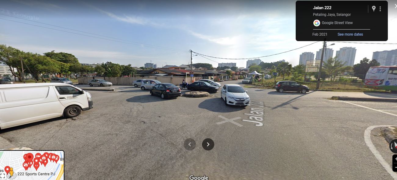 Jalan 222, Petaling Jaya, Selangor, Malaysia. Screengrab from Google Streetview