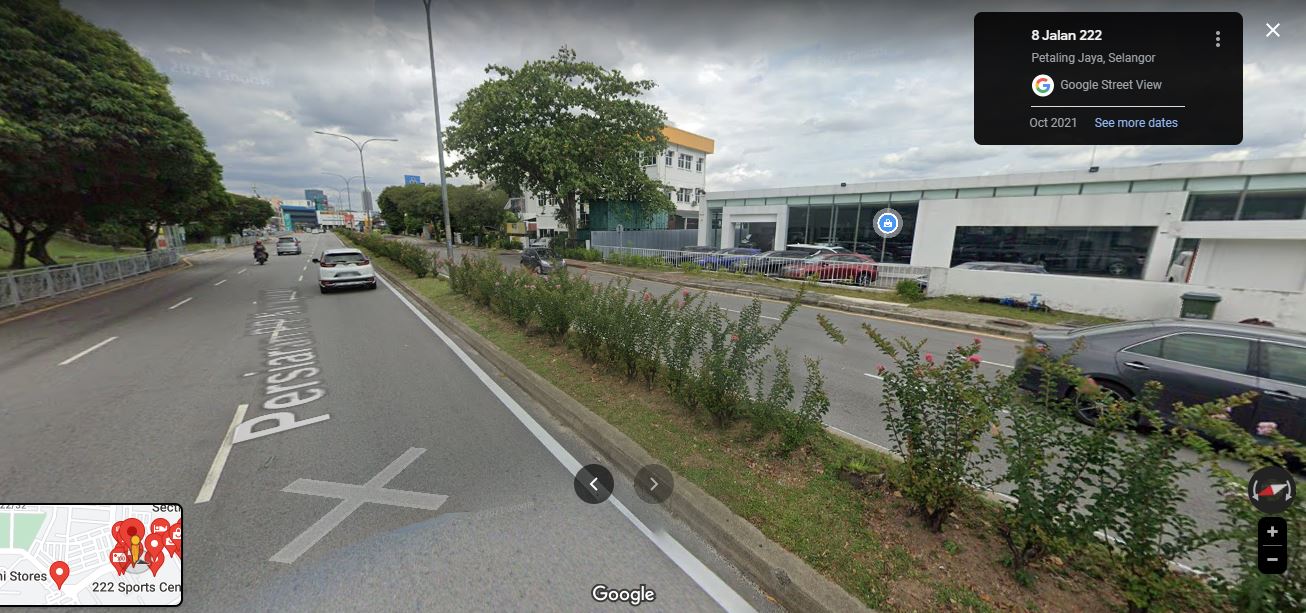 Jalan 222, Petaling Jaya, Selangor, Malaysia. Screengrab from Google Streetview