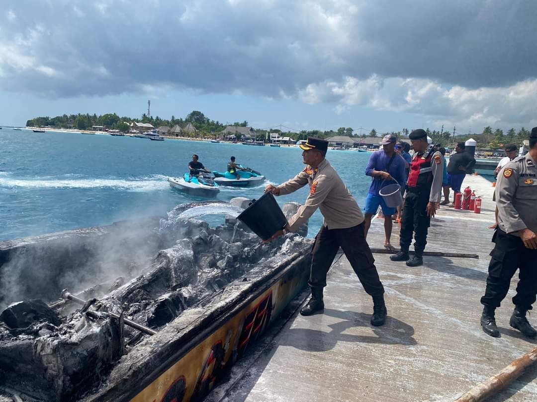 Indonesia tourist vessel engulfed in flames at harbor in Bali, captain severely burned