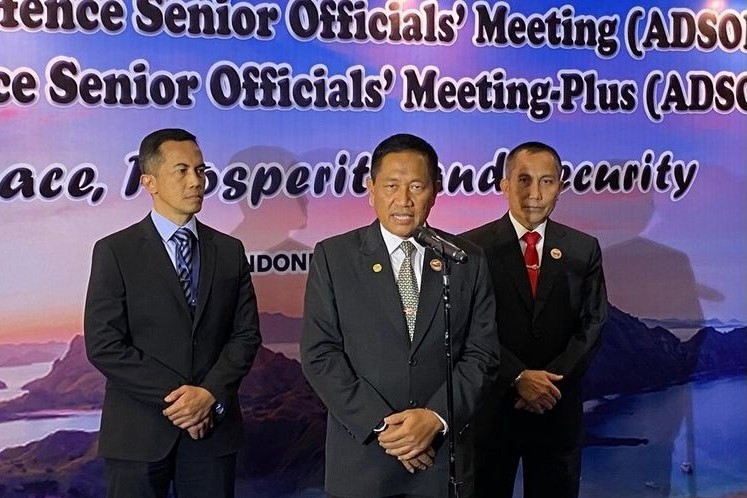 Air Chief Marshal (Air Marshal) Donny Ermawan Taufanto, Secretary-General of the Ministry of Defense, when concluding the meeting with ASEAN Defense Senior Official Meeting (ADSOM) and ADSOM-Plus countries at Hotel Borobudur, Jakarta.