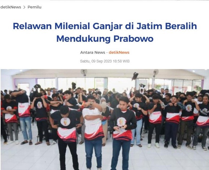 The news about the shift in support of GMC East Java is on one news channel.