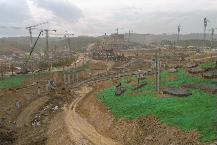 Aerial photo of the development process in the Core Government Center Area (KIPP) of the National Capital of Nusantara (IKN), Penajam Paser Utara, East Kalimantan. (Photo: ANTARA)