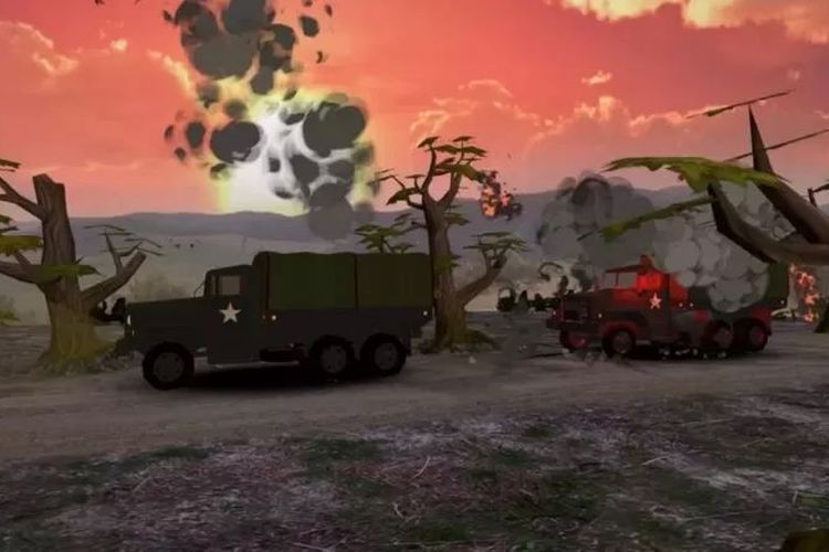 In the game, players confront military forces in scenes that developers say resemble real-life situations. (Photo: BBC Indonesia)
