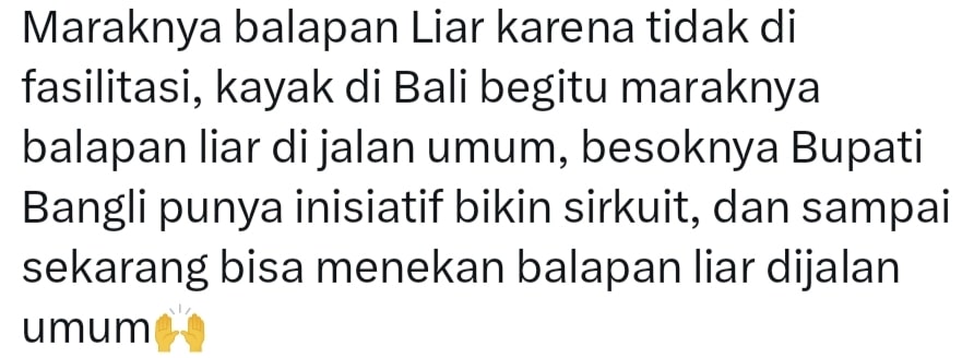 illegal racing comment