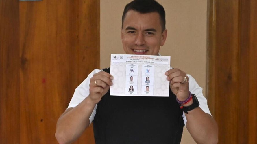 Ecuador's President-elect, Daniel Noboa, voted wearing a bulletproof vest due to a series of political assassinations in the violence-plagued nation. (Photo: AFP)