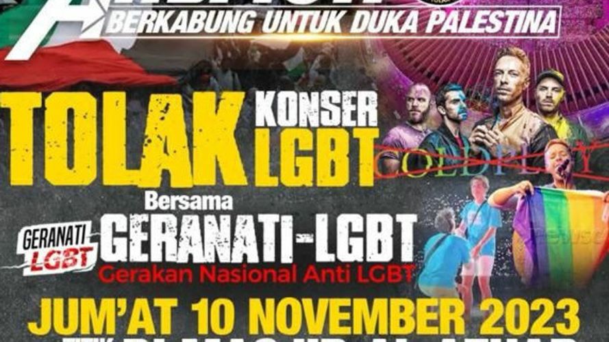 Screenshots of Instagram posts from Jakut.info regarding the planned mass protest against the Coldplay concert in Jakarta. (Photo: voi.id)