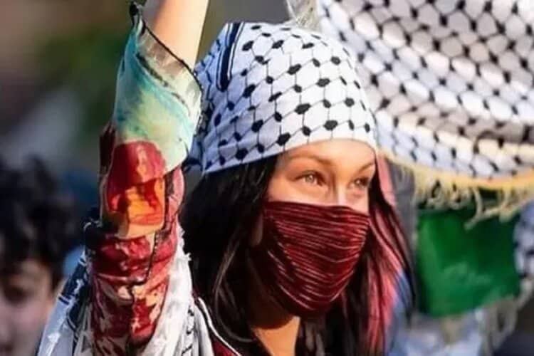 Bella Hadid follows in her younger sibling's footsteps by donating her fashion week earnings to Ukraine and Palestine. (Photo: Instagram.com/@bellahadid)
