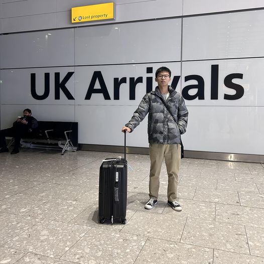 Chung's arrival at Heathrow occurred on Thursday (28 Dec). (Photo: Facebook/Tony Chung)