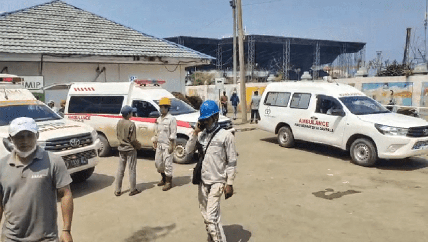 The death toll from the explosion at the nickel smelter furnace of PT Tsingshan Stainless Steel (ITSS) in Morowali, Central Sulawesi, has risen by two people. (Photo: The Chairman of the Exco Labor Party Morowali Regency).