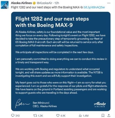 (Source: X Platform/@AlaskaAir)