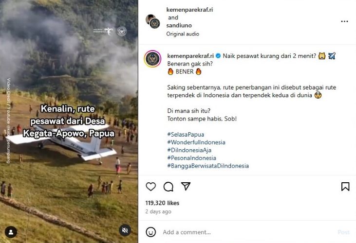 (Source: Instagram/@kemenparenkraf.ri)
