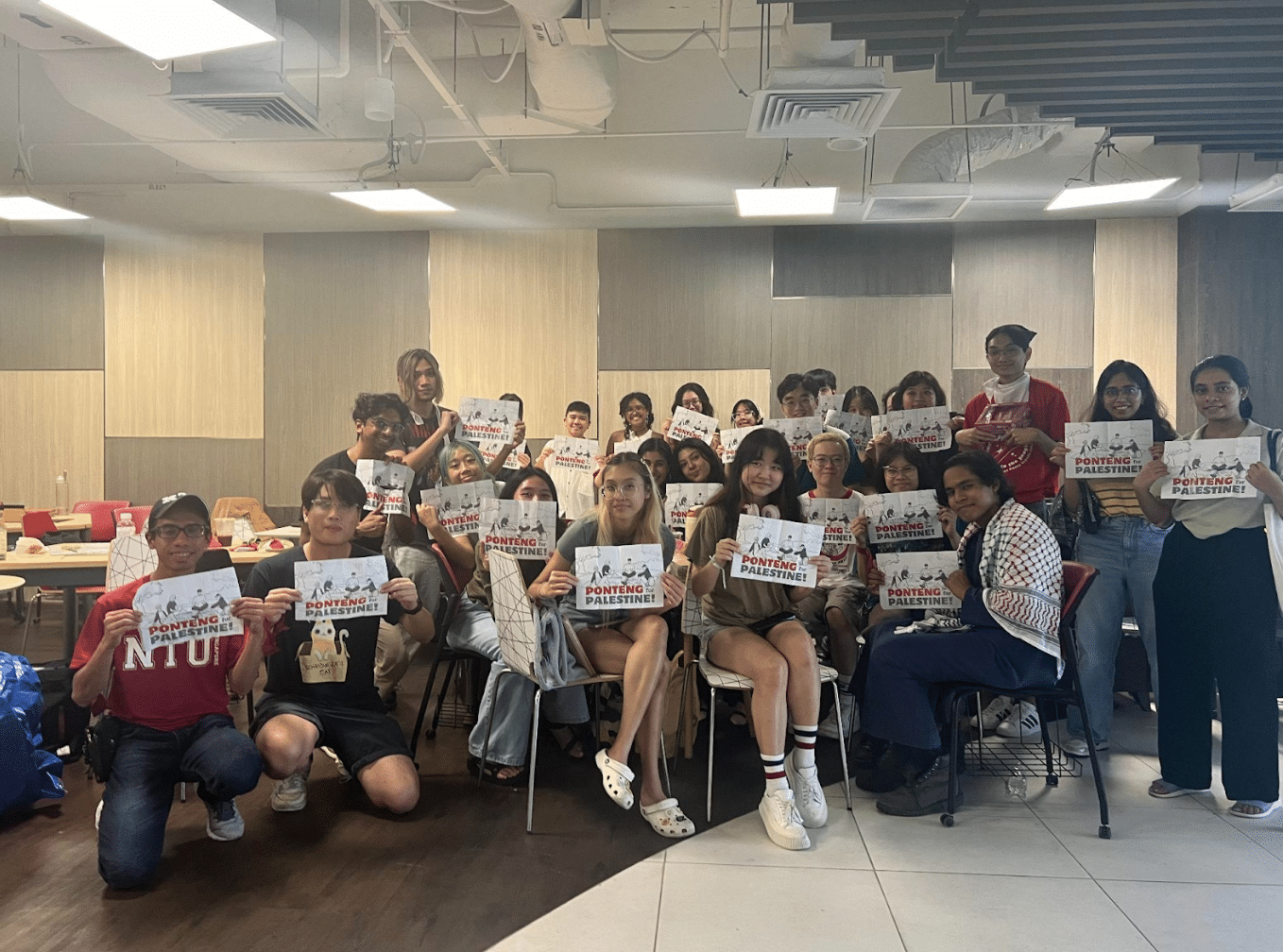 In NTU, more than 40 students did a teach-in on Palestine.
