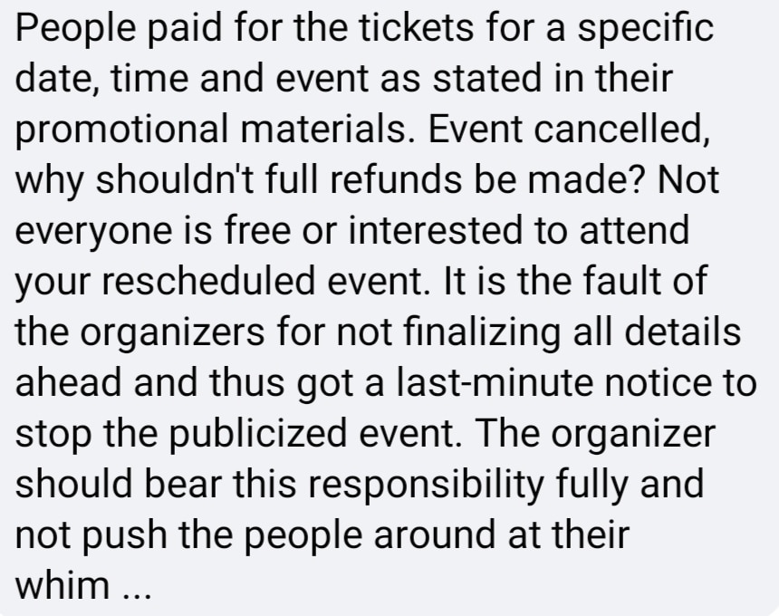 refund comments