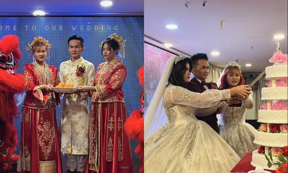 Chinese man in Sarawak ties the knot with two women, creating online stir