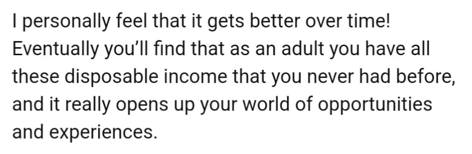 comment adult life