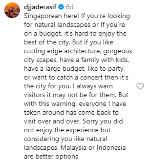 comment Singapore