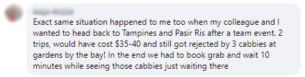 taxi reject passenger comments