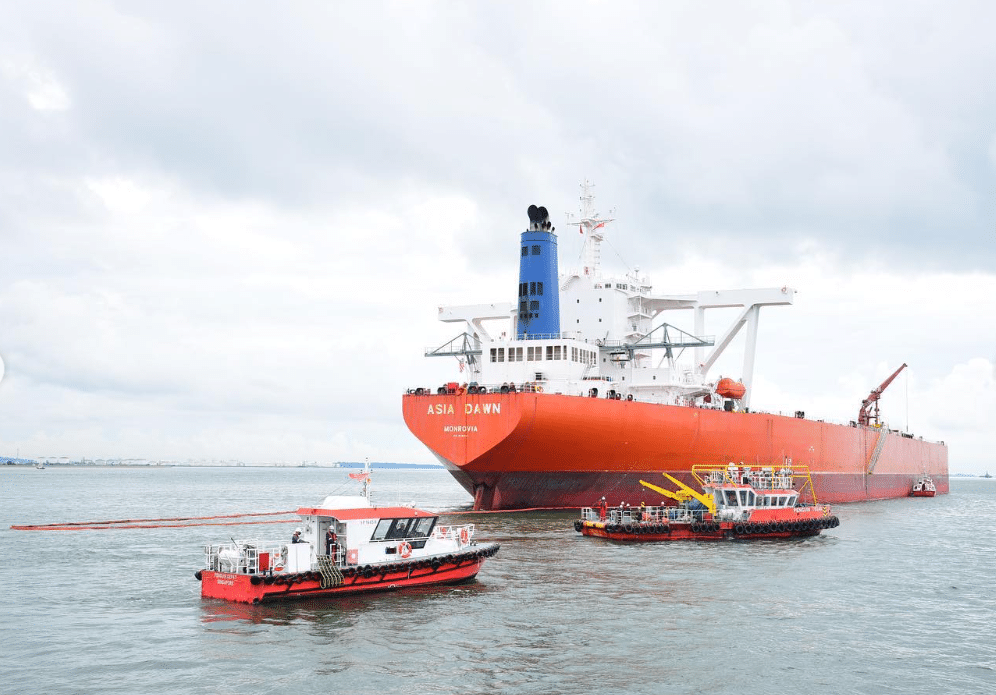 Tanker, Asia Dawn used in MPA's Joint Oil Spill Exercise 2022